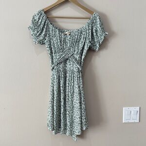 Endless Blu. Floral Green Women's Cottagecore Milkmaid Dress size S
